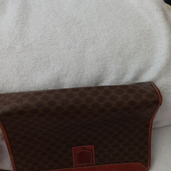 Celine Brown Toiletry Bag with Leather Trim - Picture 12 of 14
